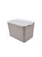 Kunststoff Aufbewahrungsbox mit Deckel Beige 40x27x24.5cm 1Stück