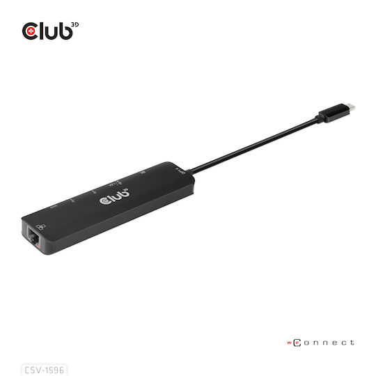 Club3D USB-C Docking Station με HDMI 4K PD Ethernet Μαύρο (CSV-1596)