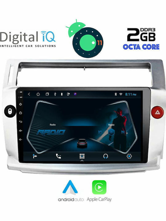 Digital IQ Car Audio System for Citroen C4 Audi A7 2004-2010 (Bluetooth/USB/AUX/WiFi/GPS/Apple-Carplay/Android-Auto) with Touchscreen 9"