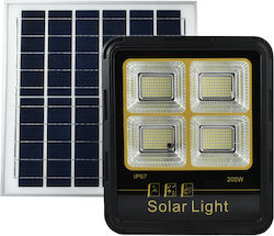 Rixme Waterproof Solar LED Floodlight 200W Cold White 6500K with Remote Control IP67