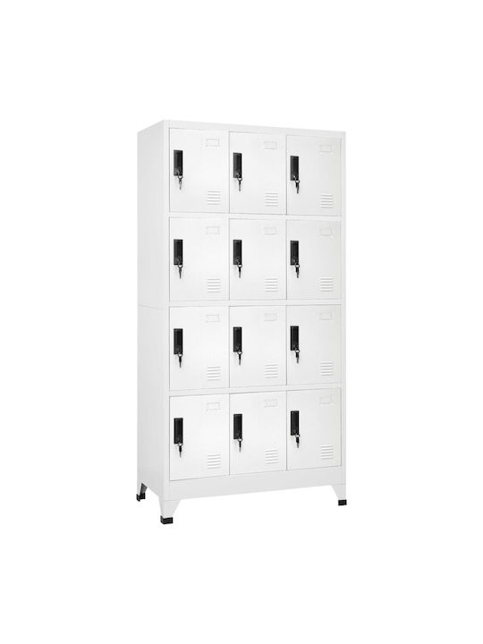 Шкаф Метал с 12 шкафчета White 90x45x180бр