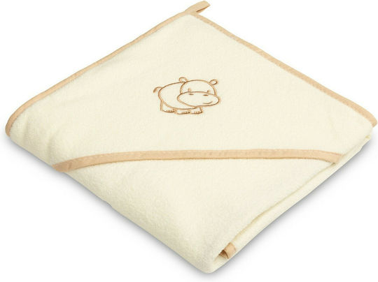 Sensillo Baby Bath Towel Hooded Ecru 80x80cm