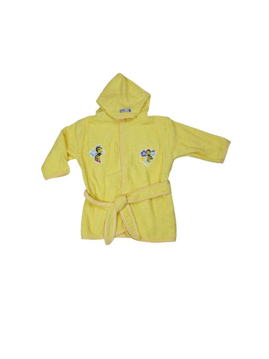 Elma Cocuk Kids Hooded Bathrobe Yellow