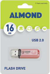 Almond Prime 16GB USB 2.0 Stick Pink