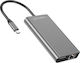 4Smarts USB-C Docking Station με HDMI 4K PD Ethernet και σύνδεση 2 Οθονών Γκρι (458723)