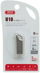 XO U10 8GB USB 2.0 Stick Ασημί