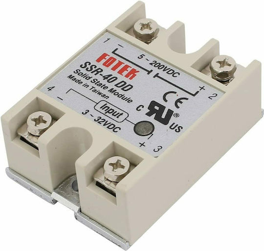 Haitronic Реле Solid State Relay DC Input 3-32V - Output 5-200V 40A 40Спецификация SSR-40DD