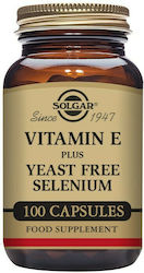 Solgar Vitamin E With Yeast Free Selenium Βιταμίνη για Αντιοξειδωτικό 100 κάψουλες