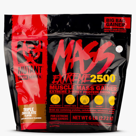 Mutant Mass Extreme 2500 Πρωτεΐνη Ορού Γάλακτος με Γεύση Triple Chocolate 2.72kg