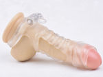 Kinksters Extensie Penis cu Vibratie Manșon pentru penis cu inel pentru testicule și glonț vibrator Clear 3107-0016