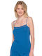 Women's Cotton T-Shirt with Spaghetti Strap Blue