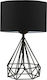 HomeMarkt Metal Table Lamp for Socket E27 with Black Shade and Base