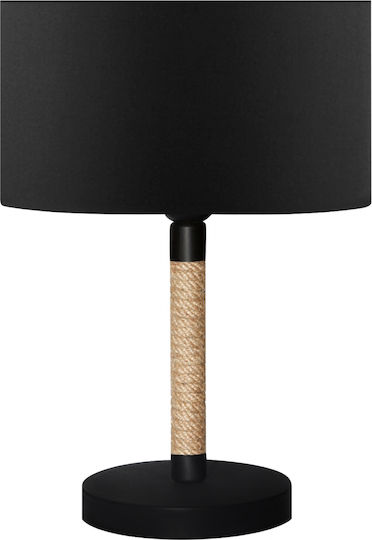 HomeMarkt Table Lamp from Rope for Socket E27 with Black Shade and Base