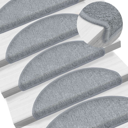 vidaXL Stair Mats Light Grey 65cm 149757 10pcs