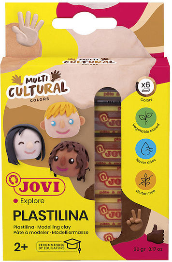 Jovi Multi Cultural Plasticine for 3+ Years, 6 Can