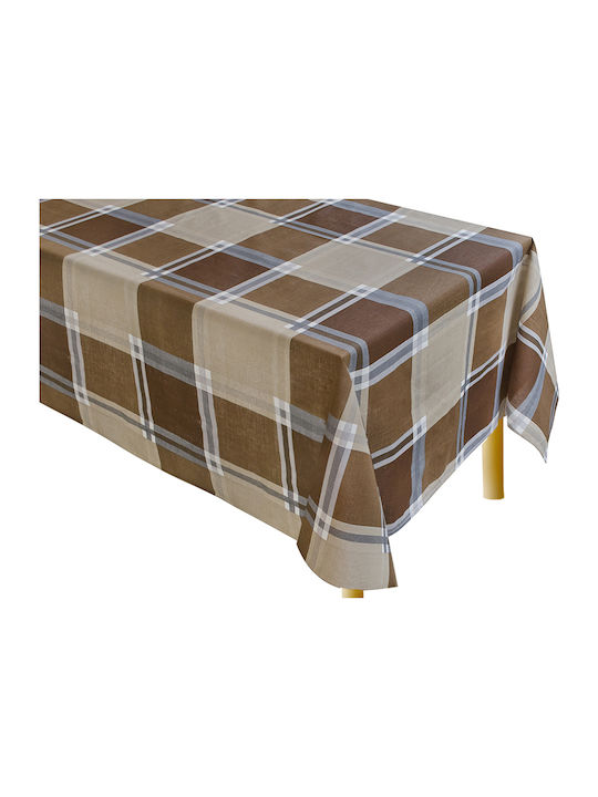 Ideato Cotton & Polyester Tablecloth Brown 140x180cm