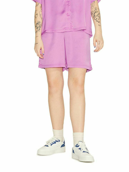 Jack & Jones Γυναικείο Ψηλόμεσο Σορτς Μωβ