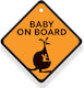 Baby Wise Σήμα Baby on Board με Βεντούζα Καγκουρό Πορτοκαλί