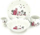 SP Tableware Σετ Φαγητού Cats από Πορσελάνη Λευκό 4τμχ