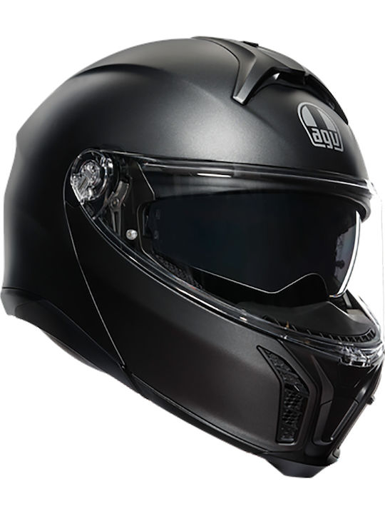 AGV Tourmodular Matt Black Motorcycle Helmet Flip-Up ECE 22.06 with Sun Visor