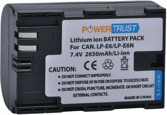 PowerTrust Μπαταρία Φωτογραφικής Μηχανής Powertrust LPE-6 Ιόντων-Λιθίου (Li-ion) 2650mAh Συμβατή με Canon
