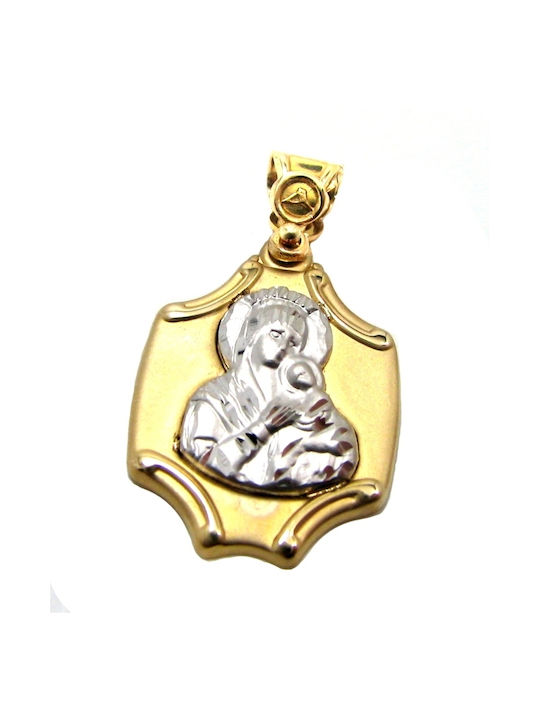 Anhänger Kinder Amulett mit der Jungfrau Maria aus Gold 14K