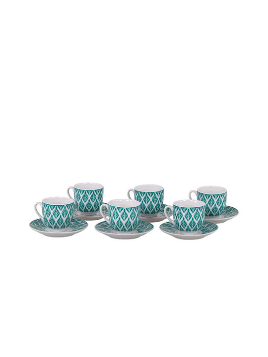 Siena Set Căni Maro Ceramice Multicolore 90ml 6buc