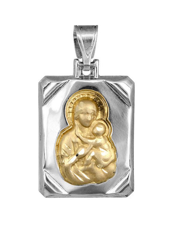 Anhänger Kinder Amulett mit der Jungfrau Maria aus Gold 14K