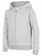 Kids Sweatshirt Cardigan with Hood and Pockets Grey