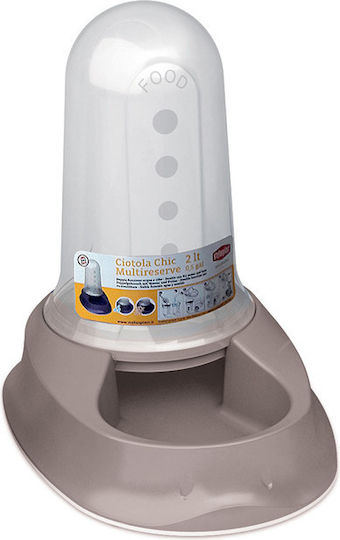 Stefanplast Chic Automatic Bowl with Container Food & Water for Dog & Cat 2lt in Beige Color