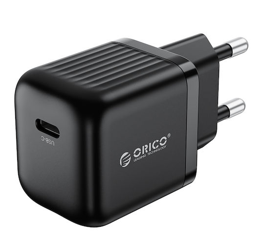 Orico Ladegerät ohne Kabel mit USB-C Anschluss 30W Stromlieferung / Schnellaufladung 2.0 / Schnellaufladung 3.0 Schwarzs (PT30-C)