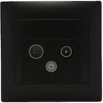 Redled TV, Satellite, and Radio Antenna Socket Terminal in Black color 27521