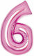 Balloon Foil Jumbo Number 6 Pink 6 66cm