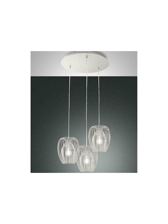 Fabas Luce Camp Pendant Light White Grid with S...