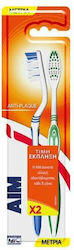 AIM Anti-Plaque Οδοντόβουρτσα Medium Μπλε / Πρά...