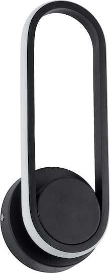 GloboStar Dallas Modern Lamp Wall with Integrated LED and Adjustable White Light Black 32x32cm