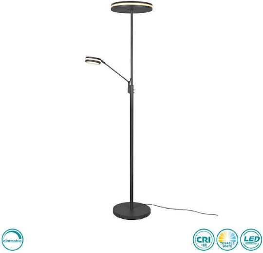 Trio Lighting Franklin LED Φωτιστικό Δαπέδου Υ181xΜ35.2εκ. με Ρυθμιζόμενο Λευκό Φως 4100lm Μαύρο