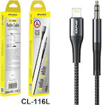 Awei CL-116L Braided 3.5mm to Lightning Cable Μαύρο 1m