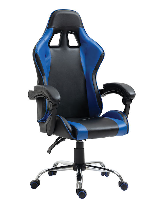 ArteLibre Bray Artificial Leather Gaming Chair with Adjustable Arms Blue / Black