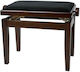 Gewa Deluxe Satin Walnut Adjustable Piano Bench L52xW30xH45-57cm