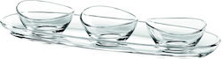 Vidivi Glass Dessert Divided Serving Plate with 3 Slots Papaya Transparent