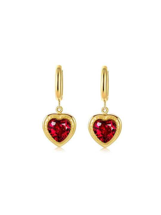 Women's Earrings Red Zircon Stones Zircon steel 316L gold bode 02000