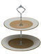 HFA Porcelain Dessert Tower Stand with 2 Tiers Country Brown Ø23cm