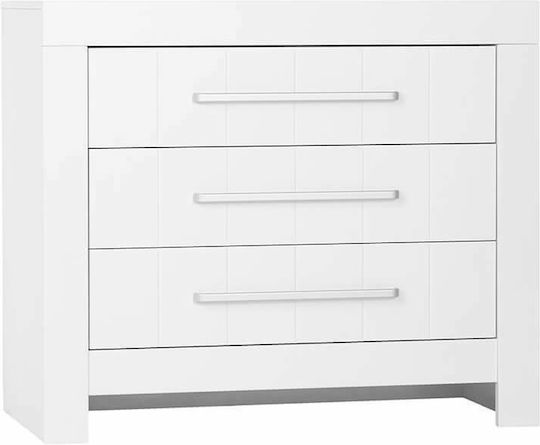 Kids Chest of Drawers Calmo White with 3 Drawers 111x56x94cm