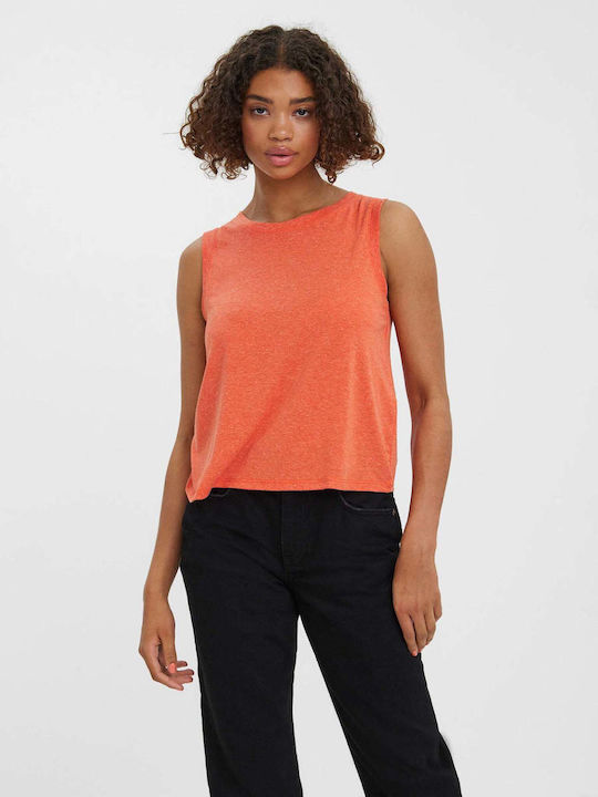 Vero Moda Damen Sommer Bluse Ärmellos Orange