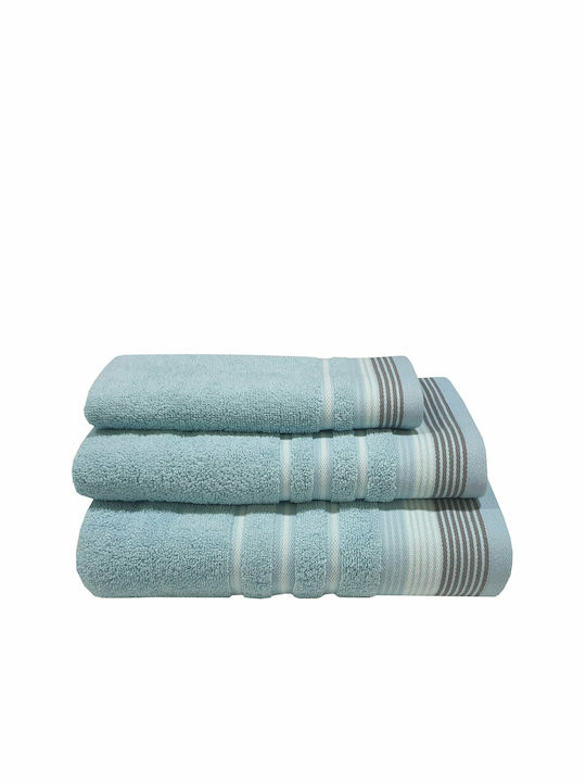 Le Blanc Πετσέτα Χεριών Satin Stripe 30x50εκ. Petrol Βάρους 450gr/m²