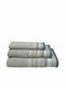 Le Blanc Facecloth Satin Stripe 50x90cm Grey Weight 450gr/m²