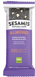 Sesamis Organic Sesame Seed Candy με Mαύρο Σουσάμι, Αμύγδαλο και Μέλι 34gr