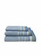 Le Blanc Facecloth Satin Stripe 50x90cm Light Blue Weight 450gr/m²