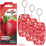 Feral Car Air Freshener Tab Pendand Fruity Collection Strawberry 3pcs